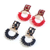 Fashion Earrings Retro Colored Diamond Exaggerated Round Earrings