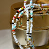 Necklace Double Layered Long Glass Bead Shell Necklace